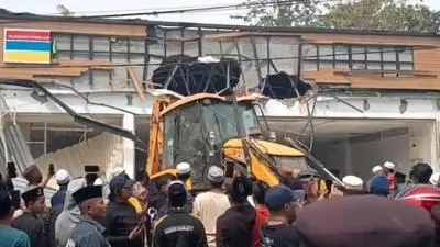 Calon Indomaret Palengaan Dirobohkan, Polisi Tunggu Laporan Resmi